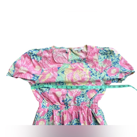 Polagram Pink and White floral Midi Dress size small - Picture 6 of 9